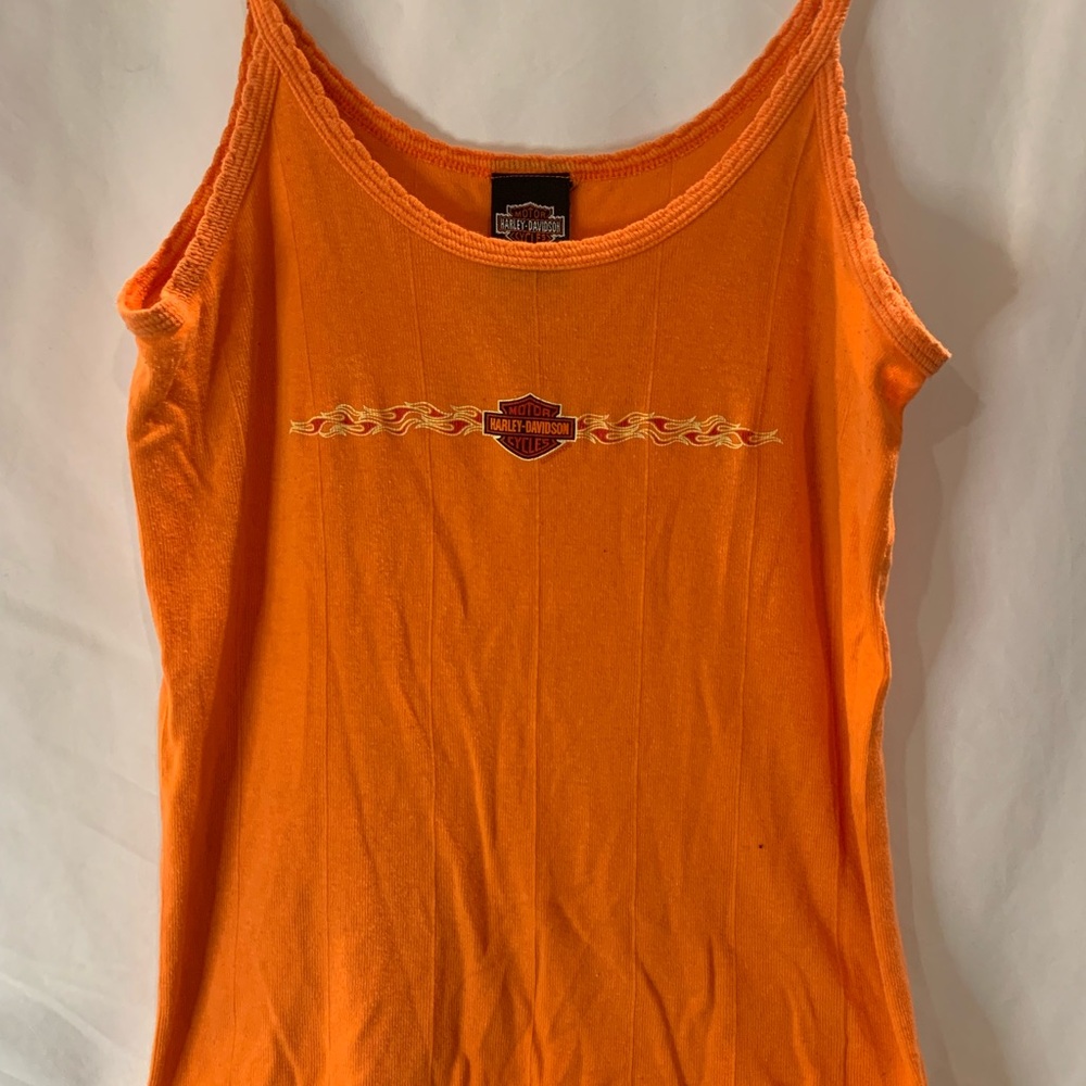 Harley-Davidson Orange Fitted Sleeveless Camisole